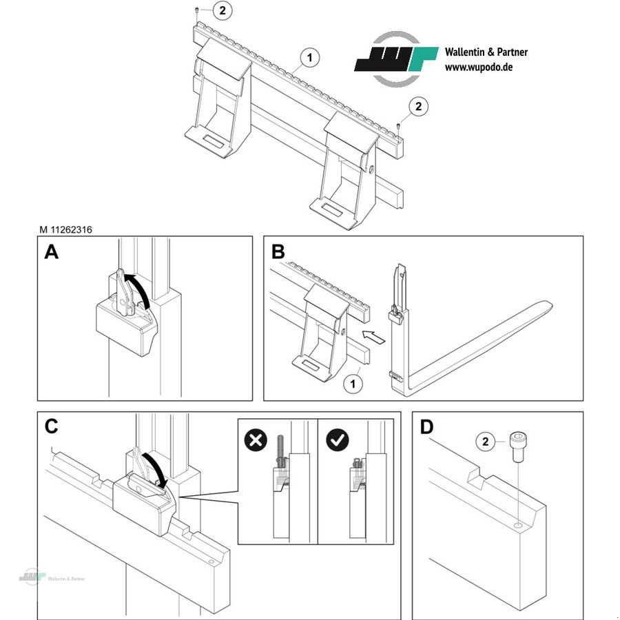 Frontladerzubehör типа Alö Palettengabel Frontlader Skid Steer Aufnahme Gab, Neumaschine в Wesenberg (Фотография 2)