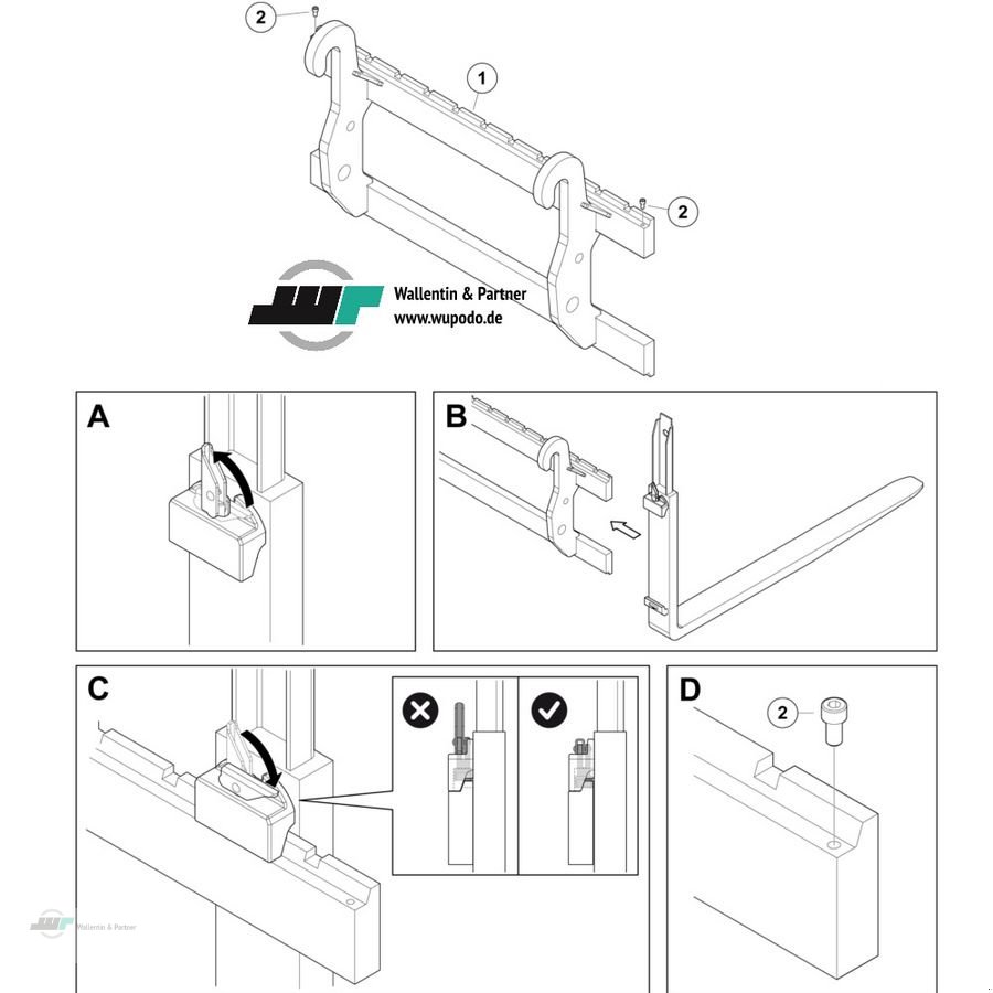 Frontladerzubehör del tipo Alö Palettengabel Frontlader Weidemann Gabelträger A, Neumaschine In Wesenberg (Immagine 2)