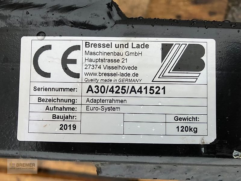 Frontladerzubehör typu Bressel & Lade Adapterrahmen EURO auf WEIDEMANN, Neumaschine v Asendorf (Obrázek 11)