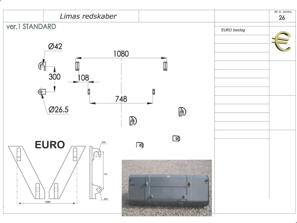 Frontladerzubehör типа Sonstige Balletang med EURO, Gebrauchtmaschine в Lintrup (Фотография 2)