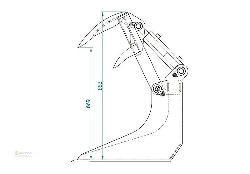 Frontladerzubehör a típus Vemac Krokodilschaufel 90 cm Kroko Schaufel Avant Multione Hoflader NEU, Neumaschine ekkor: Sülzetal OT Osterweddingen (Kép 3)