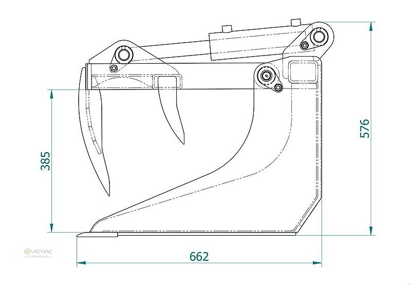 Frontladerzubehör Türe ait Vemac Krokodilschaufel 90 cm Kroko Schaufel Avant Multione Hoflader NEU, Neumaschine içinde Sülzetal OT Osterweddingen (resim 2)