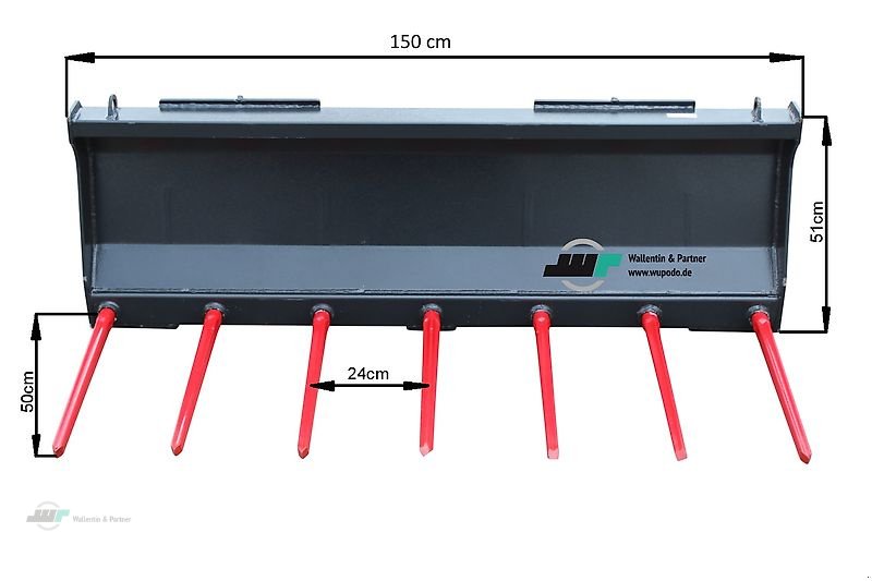 Frontladerzubehör типа Wallentin & Partner Dunggabel Frontladergabel 1,50 m Skid Steer Aufnahme bis 50 PS, Neumaschine в Wesenberg (Фотография 3)