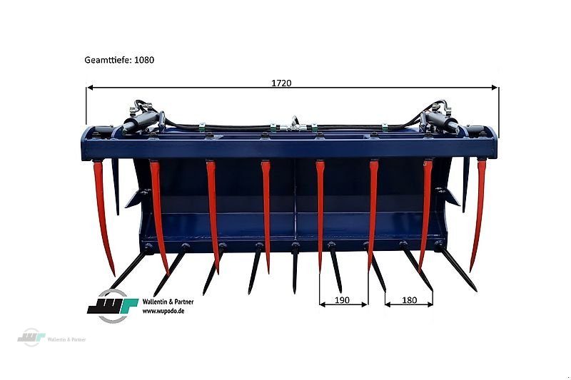 Frontladerzubehör del tipo Wallentin & Partner Krokodilgebiss 1,80 m - Silozange - Krokodilzange - Euroaufnahme, Neumaschine en Wesenberg (Imagen 4)