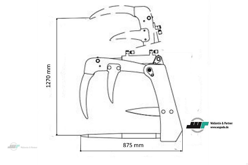 Frontladerzubehör del tipo Wallentin & Partner Krokodilgebiss mini 1,10m ALÖ ohne Aufnahme mit zwei Zylinder, Neumaschine en Wesenberg (Imagen 4)