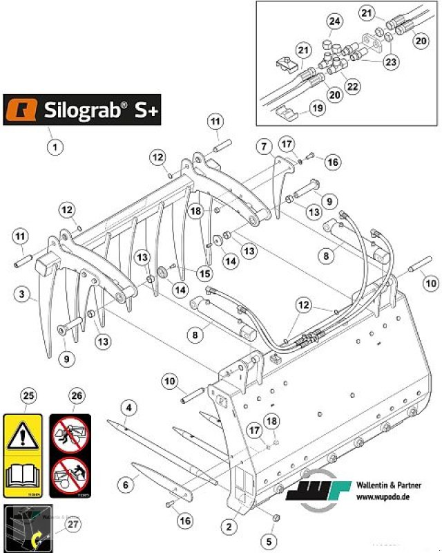 Frontladerzubehör del tipo Wallentin & Partner Krokodilgebiss mini 1,10m ALÖ ohne Aufnahme mit zwei Zylinder, Neumaschine en Wesenberg (Imagen 6)