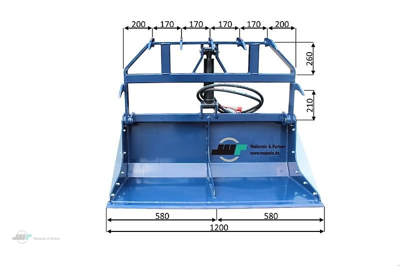 Frontladerzubehör του τύπου Wallentin & Partner Krokodilschaufel mini MXC1 Aufnahme Silozange   Schaufel mit Obergreifer 120 cm, Neumaschine σε Wesenberg (Φωτογραφία 3)