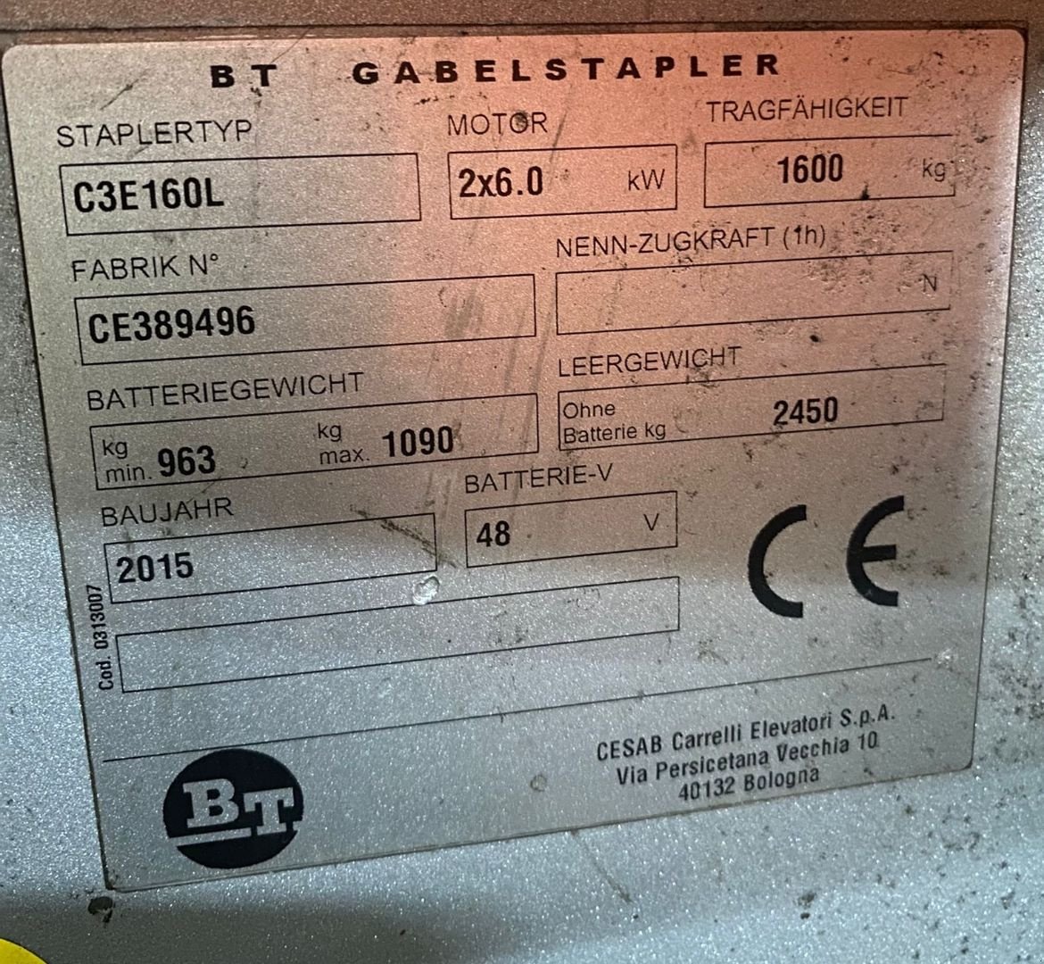 Frontstapler des Typs BT C3E160L, Gebrauchtmaschine in Eursinge (Bild 11)