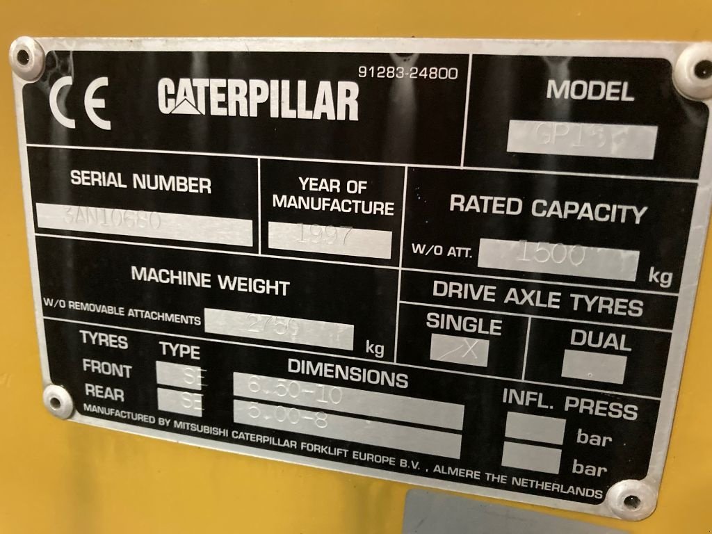 Frontstapler typu Caterpillar GP15, Gebrauchtmaschine v Dronten (Obrázek 10)