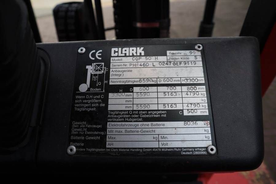 Frontstapler του τύπου Clark CGP50H Valid Inspection (UVV) Till 09-2022, 5t Cap, Gebrauchtmaschine σε Groenlo (Φωτογραφία 7)