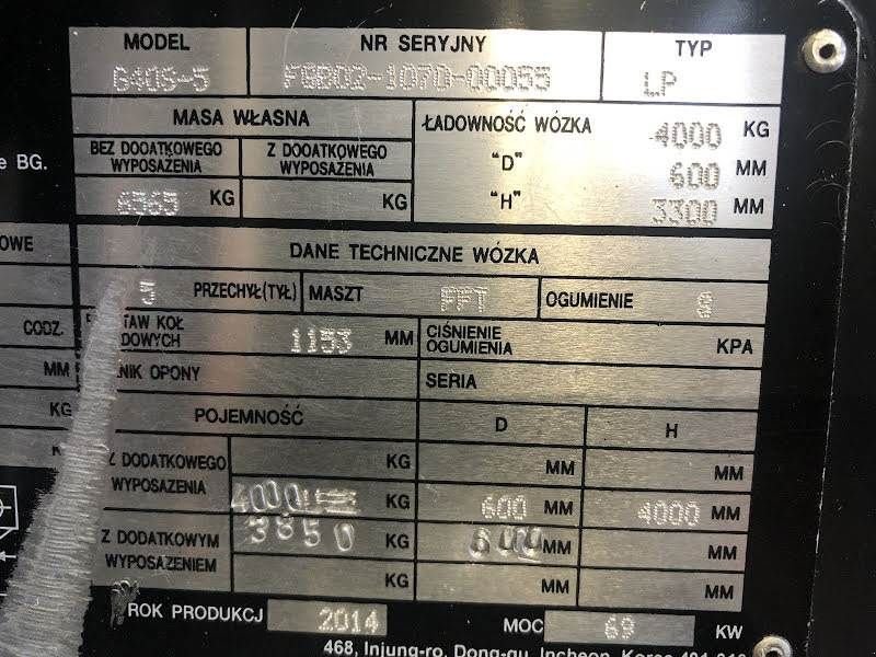 Frontstapler typu Doosan G40S-5, Gebrauchtmaschine v Aalst (Obrázek 9)