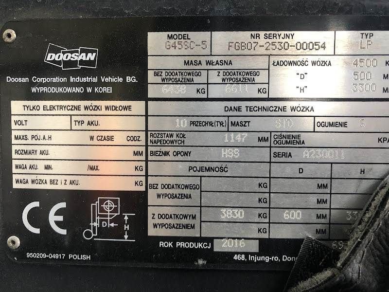 Frontstapler типа Doosan G45SC-5, Gebrauchtmaschine в Aalst (Фотография 10)