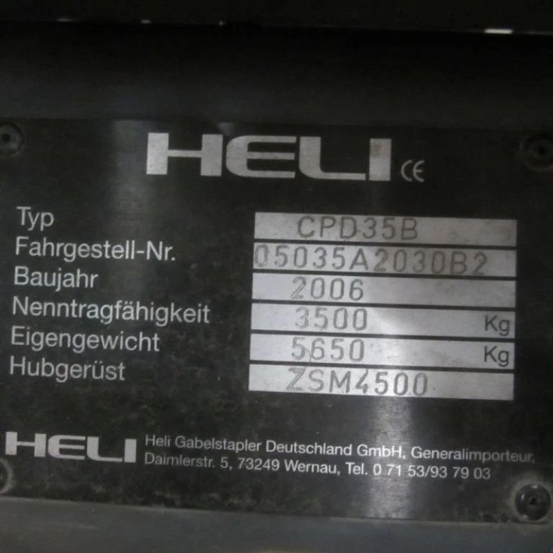 Frontstapler tip Heli Heftruck CPD35B, elektrisch, triplomast, side shift., Gebrauchtmaschine in Tubbergen (Poză 4)