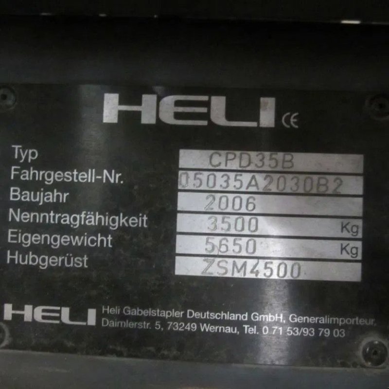 Frontstapler za tip Heli Heftruck CPD35B, elektrisch, triplomast, side shift., Gebrauchtmaschine u Tubbergen (Slika 4)