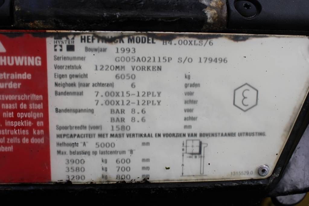 Frontstapler of the type Hyster H 4.00 XL-6 Free lift, Gebrauchtmaschine in Rucphen (Picture 8)