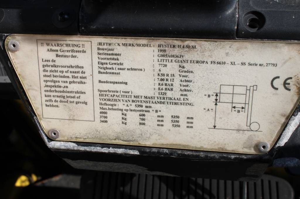 Frontstapler tip Hyster H 4.50 XL, Gebrauchtmaschine in Rucphen (Poză 7)