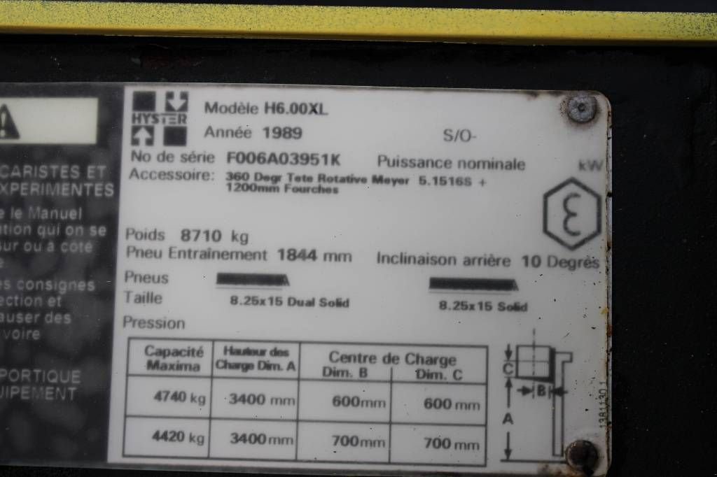 Frontstapler del tipo Hyster H 6.00 XL, Gebrauchtmaschine en Rucphen (Imagen 5)