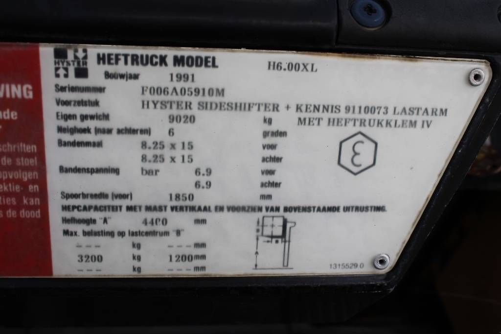 Frontstapler des Typs Hyster H 6.00 XL, Gebrauchtmaschine in Rucphen (Bild 5)