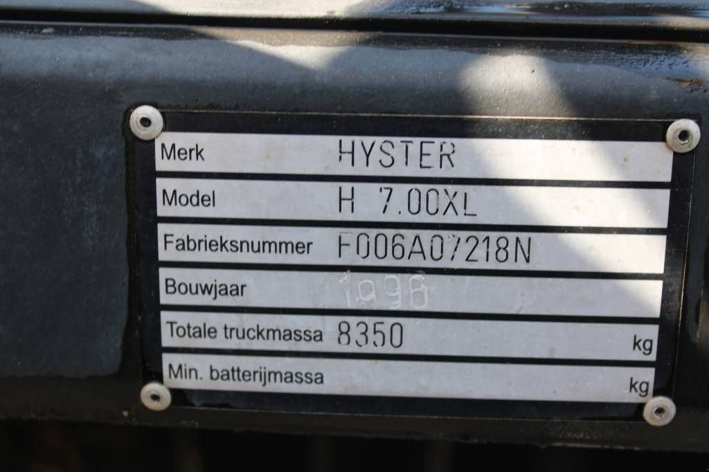 Frontstapler a típus Hyster H 7.00 XL, Gebrauchtmaschine ekkor: Rucphen (Kép 5)