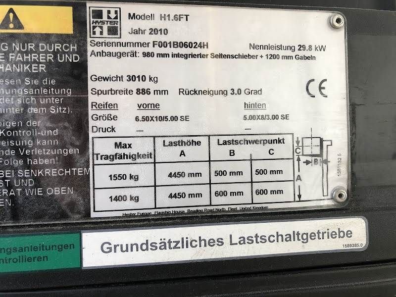 Frontstapler typu Hyster H1.6FT, Gebrauchtmaschine v Aalst (Obrázok 8)