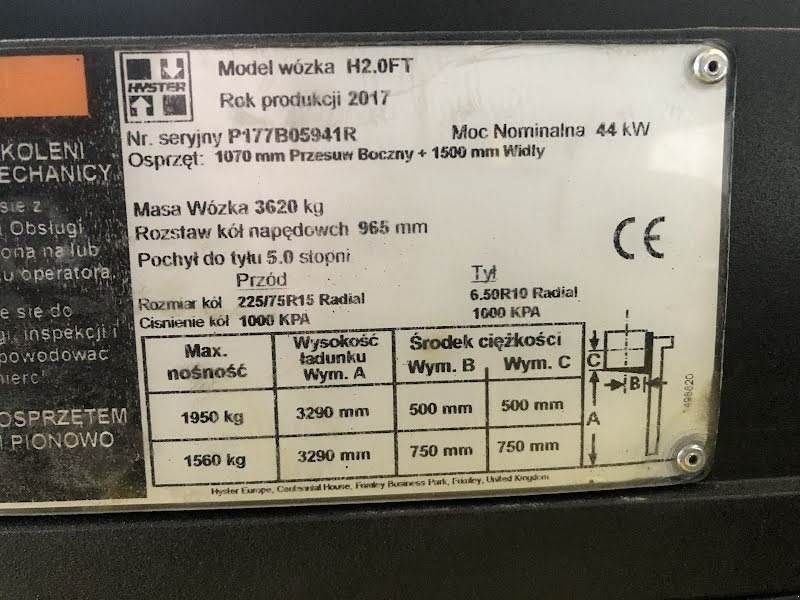 Frontstapler tip Hyster H2.0FT, Gebrauchtmaschine in Aalst (Poză 8)