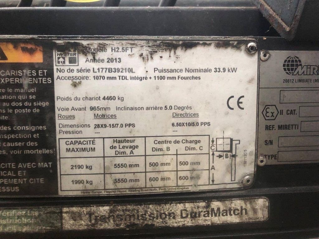 Frontstapler Türe ait Hyster H2.5FT, Gebrauchtmaschine içinde Antwerpen (resim 11)