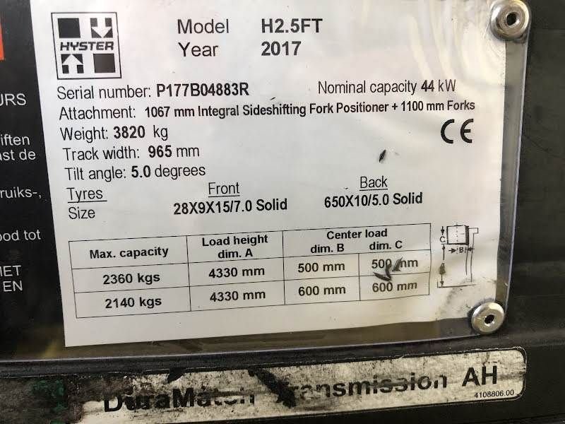 Frontstapler typu Hyster H2.5FT, Gebrauchtmaschine v Aalst (Obrázek 8)