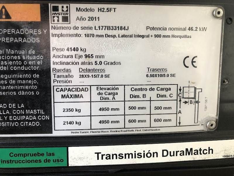 Frontstapler Türe ait Hyster H2.5FT, Gebrauchtmaschine içinde Aalst (resim 9)