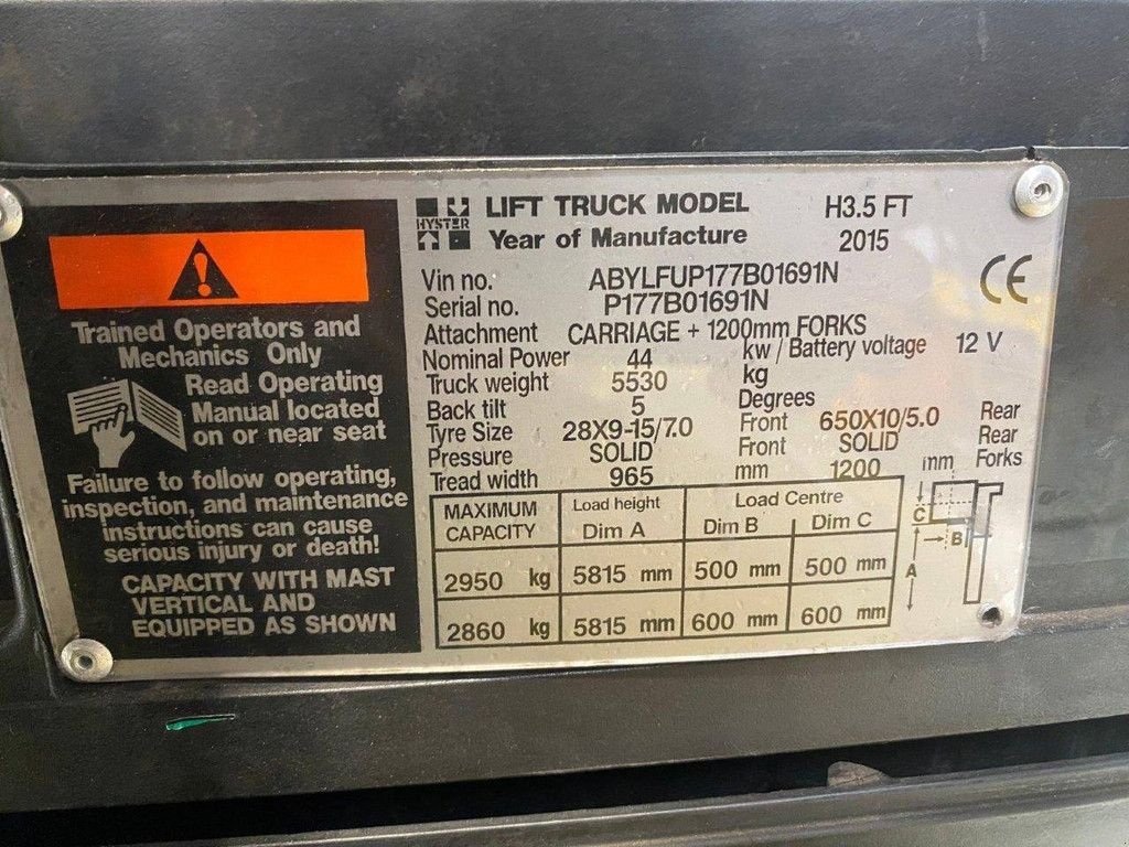 Frontstapler of the type Hyster H3.5 FT, Gebrauchtmaschine in Antwerpen (Picture 4)