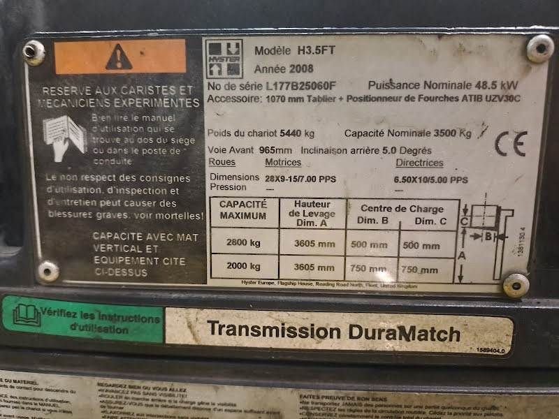 Frontstapler a típus Hyster H3.5FT, Gebrauchtmaschine ekkor: Waregem (Kép 8)