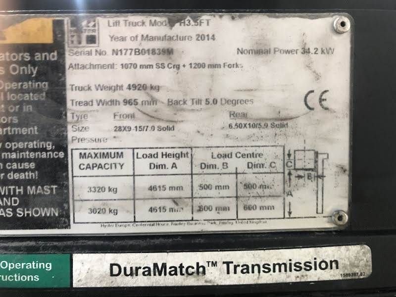 Frontstapler typu Hyster H3.5FT, Gebrauchtmaschine v Aalst (Obrázek 8)