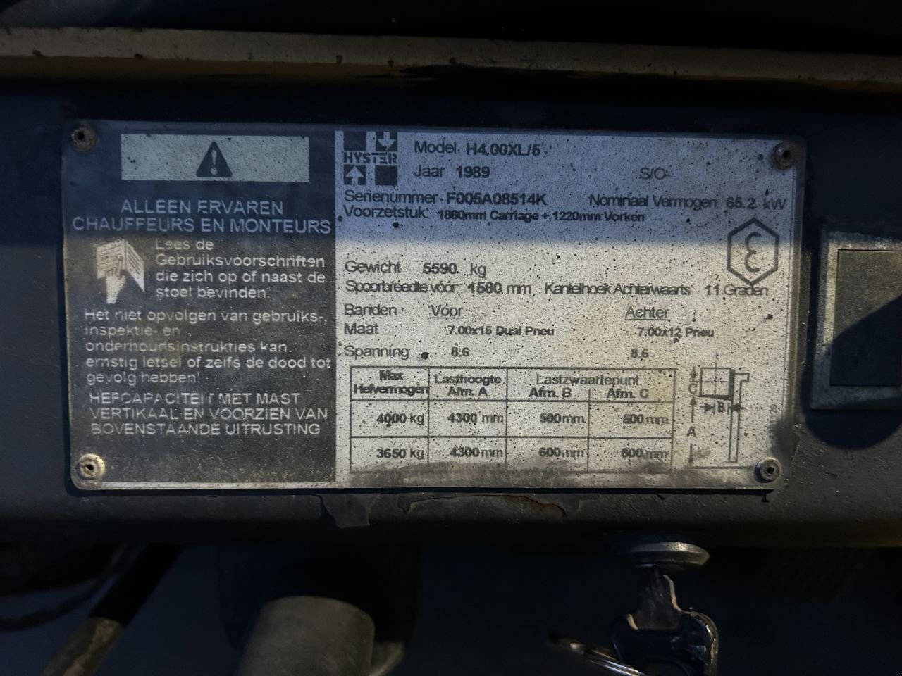 Frontstapler of the type Hyster H4.00XL/5, Gebrauchtmaschine in Heythuysen (Picture 5)