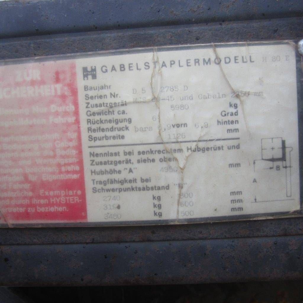 Frontstapler tip Hyster H80, Gebrauchtmaschine in Antwerpen (Poză 8)