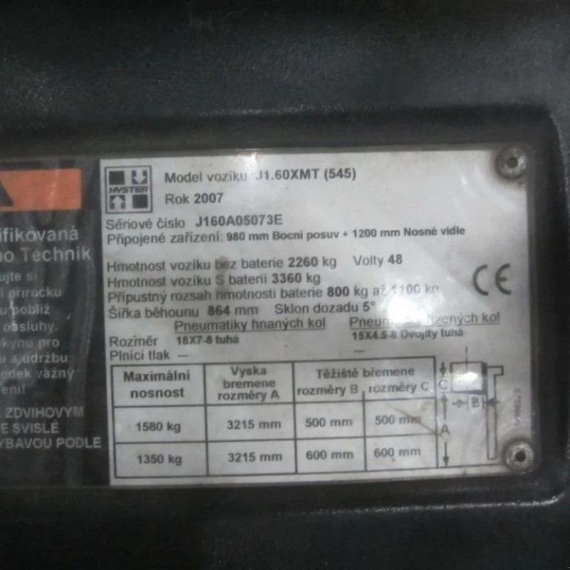 Frontstapler του τύπου Hyster Heftruck J1.60 XMT, elektrisch, duplomast, side shift., Gebrauchtmaschine σε Tubbergen (Φωτογραφία 5)