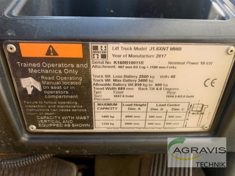 Frontstapler of the type Hyster J 1.6 XNT LWB, Gebrauchtmaschine in Ahaus-Wessum (Picture 8)