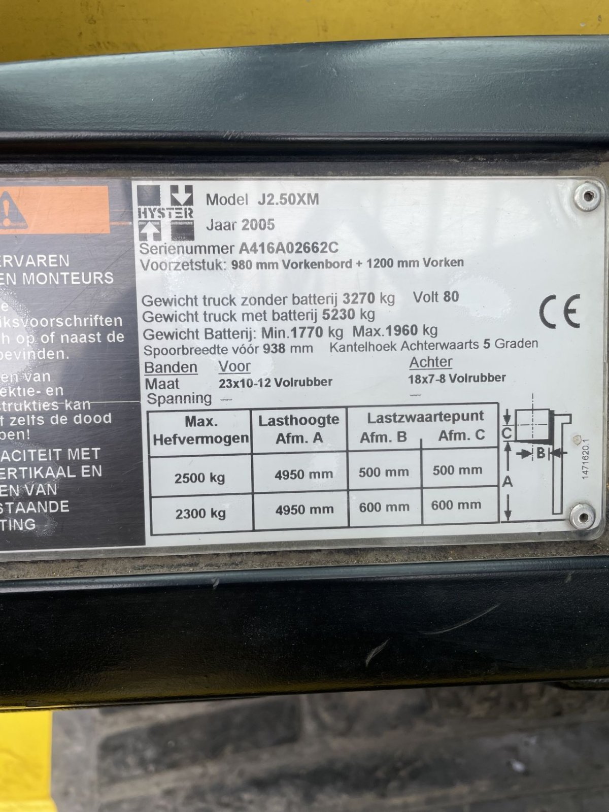 Frontstapler of the type Hyster J2.50XM, Gebrauchtmaschine in Oldenzaal (Picture 8)