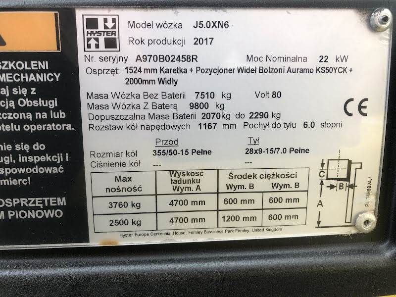 Frontstapler of the type Hyster J5.0XN6, Gebrauchtmaschine in Aalst (Picture 7)