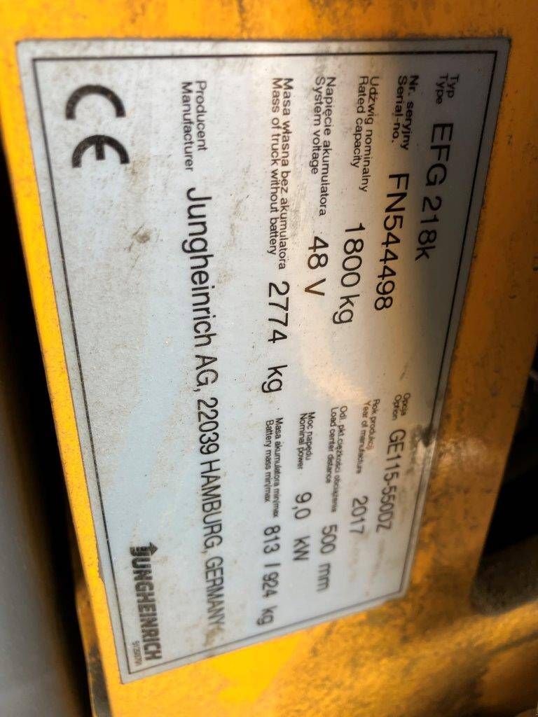 Frontstapler del tipo Jungheinrich EFG 218K, Gebrauchtmaschine In Antwerpen (Immagine 9)