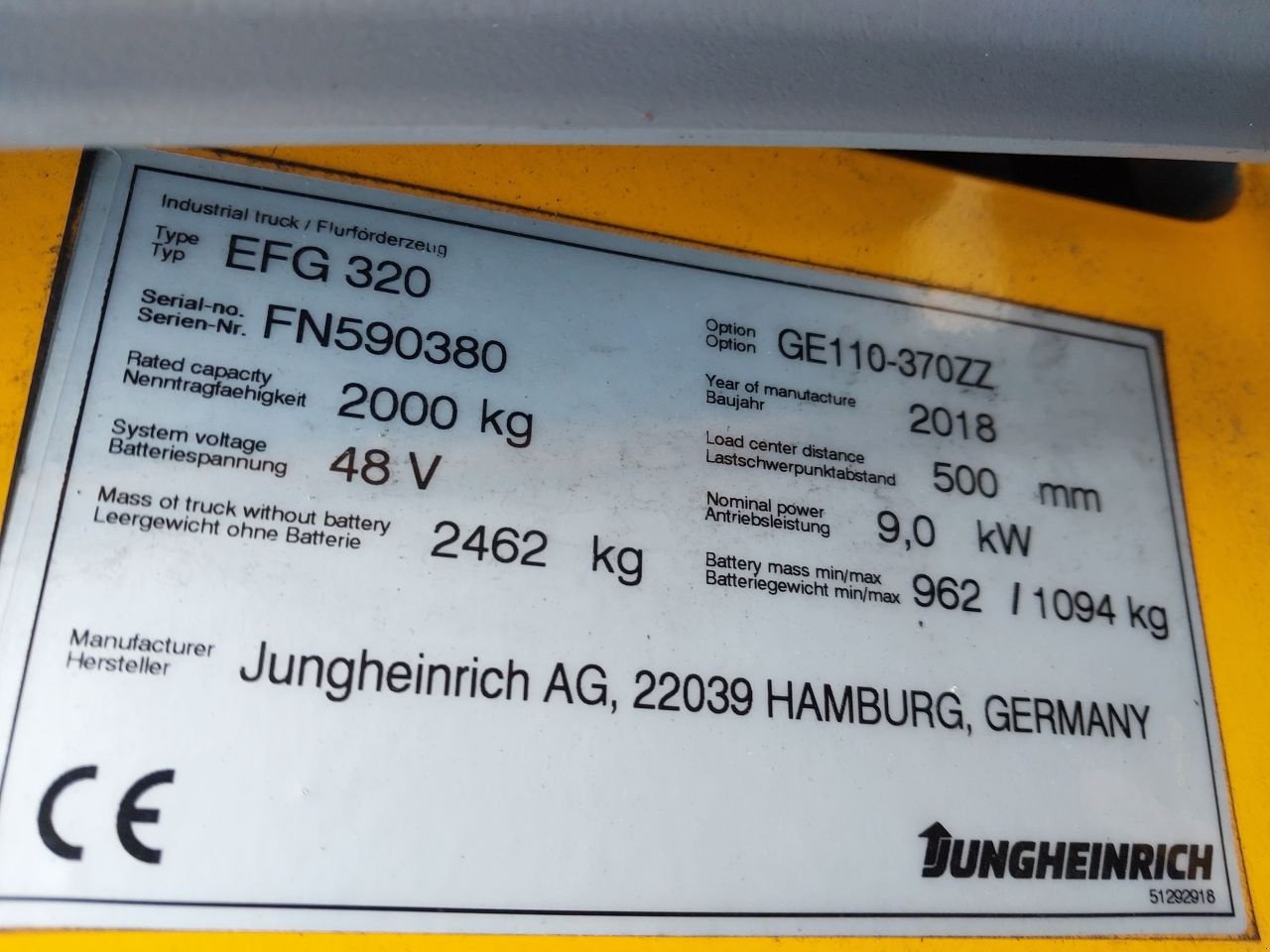 Frontstapler tipa Jungheinrich EFG320, Gebrauchtmaschine u Swifterbant (Slika 10)