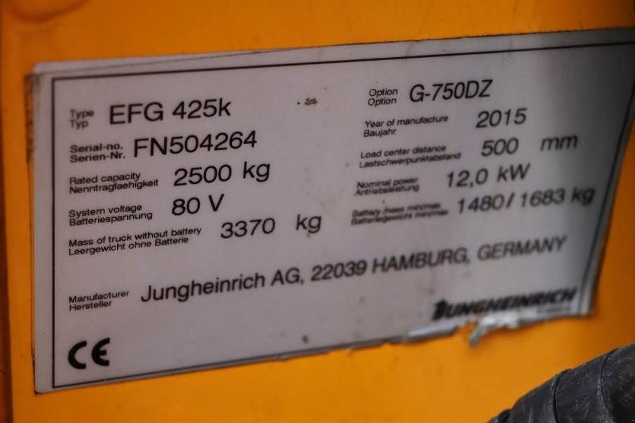 Frontstapler типа Jungheinrich EFG425K Valid inspection, *Guarantee! Electric, Li, Gebrauchtmaschine в Groenlo (Фотография 7)