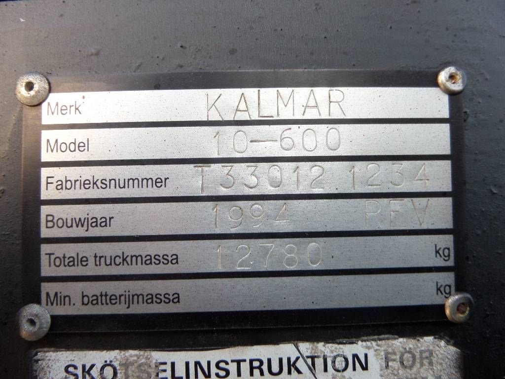 Frontstapler του τύπου Kalmar 10-600, Gebrauchtmaschine σε Rucphen (Φωτογραφία 5)