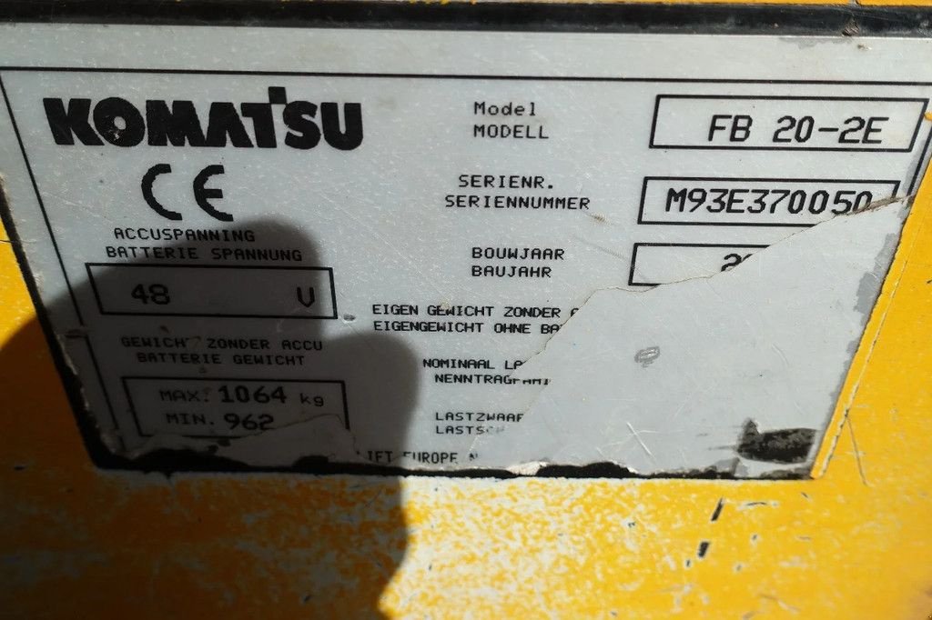 Frontstapler типа Komatsu FB20-2E / 2000 Kg / Elektrisch, Gebrauchtmaschine в Swifterband (Фотография 4)