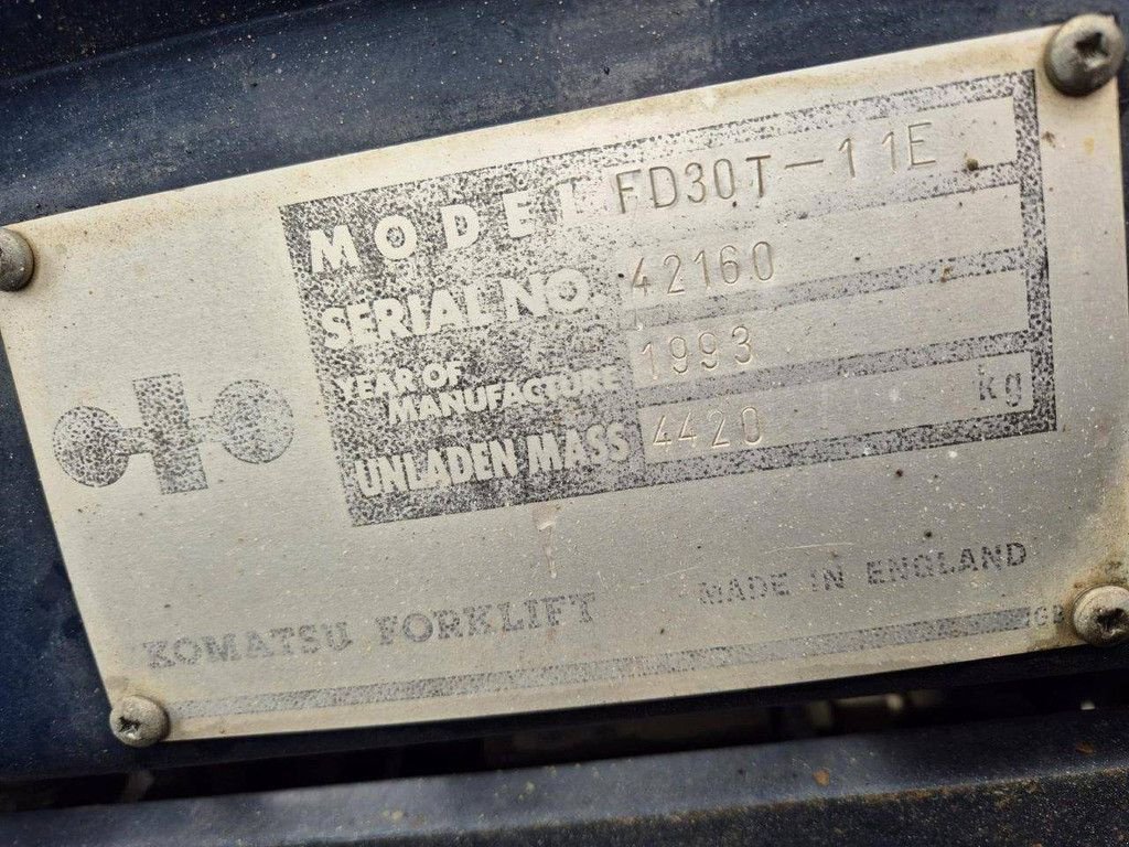 Frontstapler tip Komatsu FD30T-11E, Gebrauchtmaschine in Antwerpen (Poză 9)