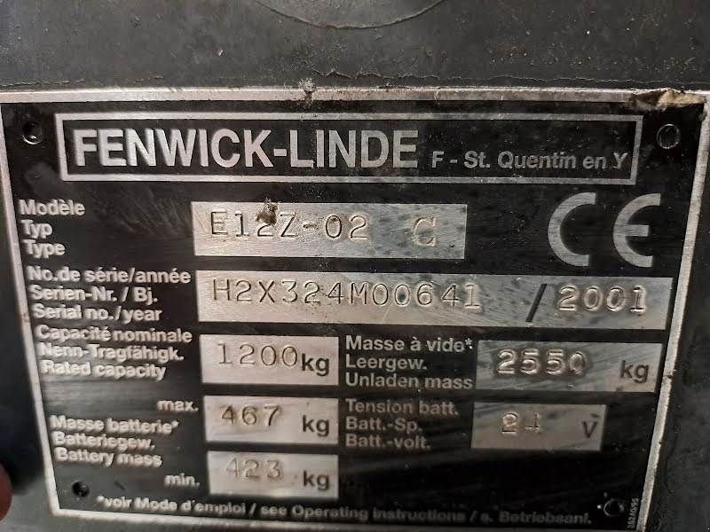 Frontstapler tip Linde E12Z, Gebrauchtmaschine in Waregem (Poză 8)