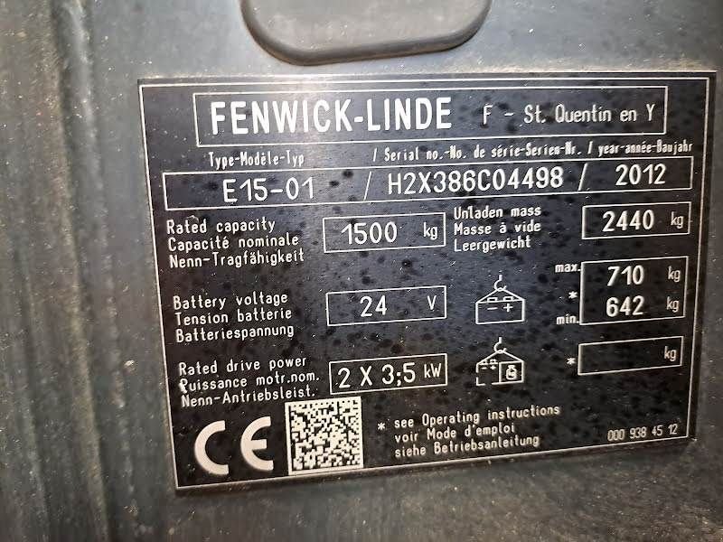 Frontstapler tip Linde E15-01, Gebrauchtmaschine in Waregem (Poză 8)