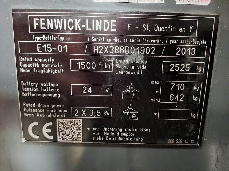 Frontstapler tip Linde E15-01, Gebrauchtmaschine in Waregem (Poză 8)