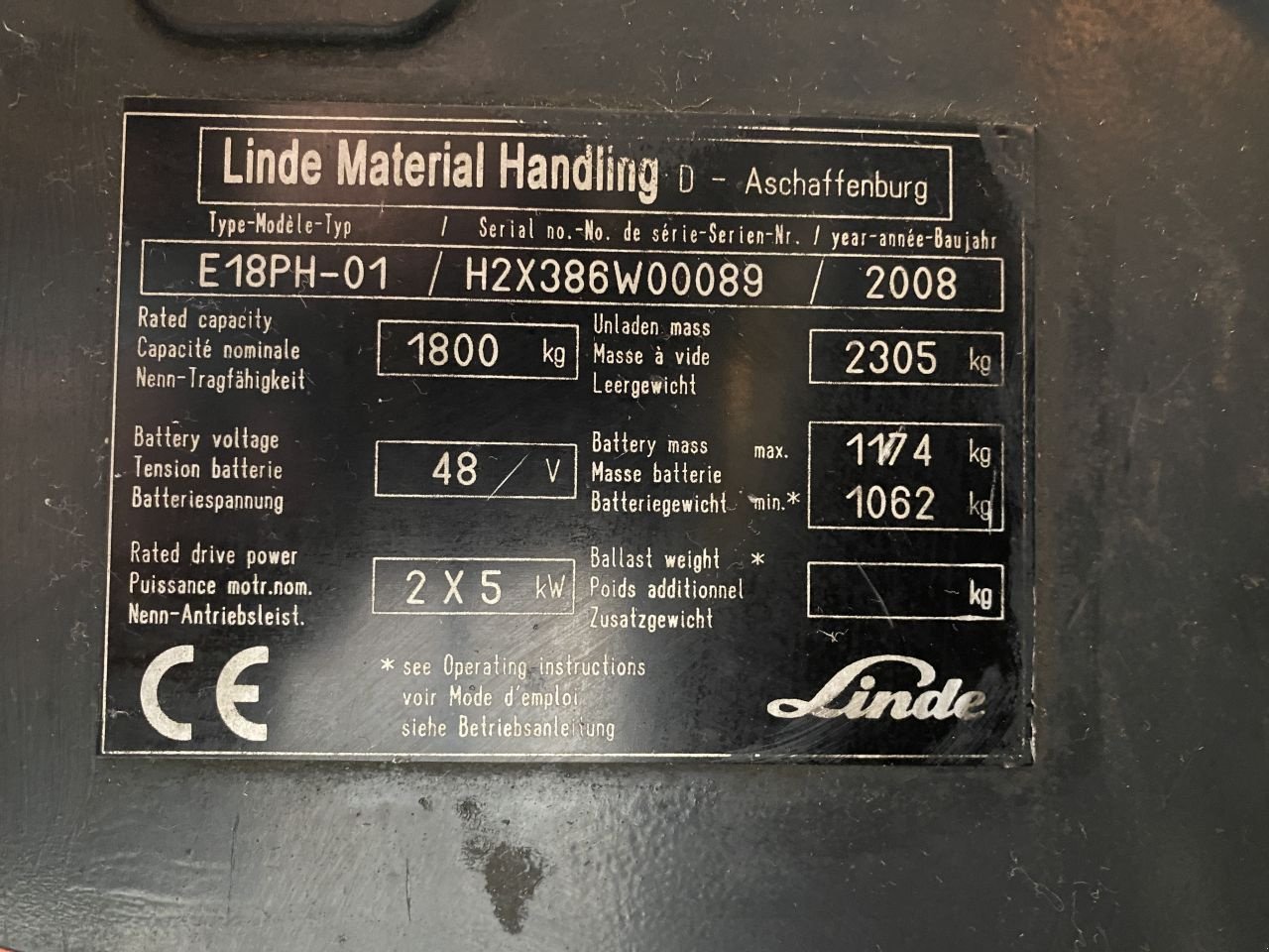 Frontstapler du type Linde E18PH-01, Gebrauchtmaschine en 's-Heer Arendskerke (Photo 8)