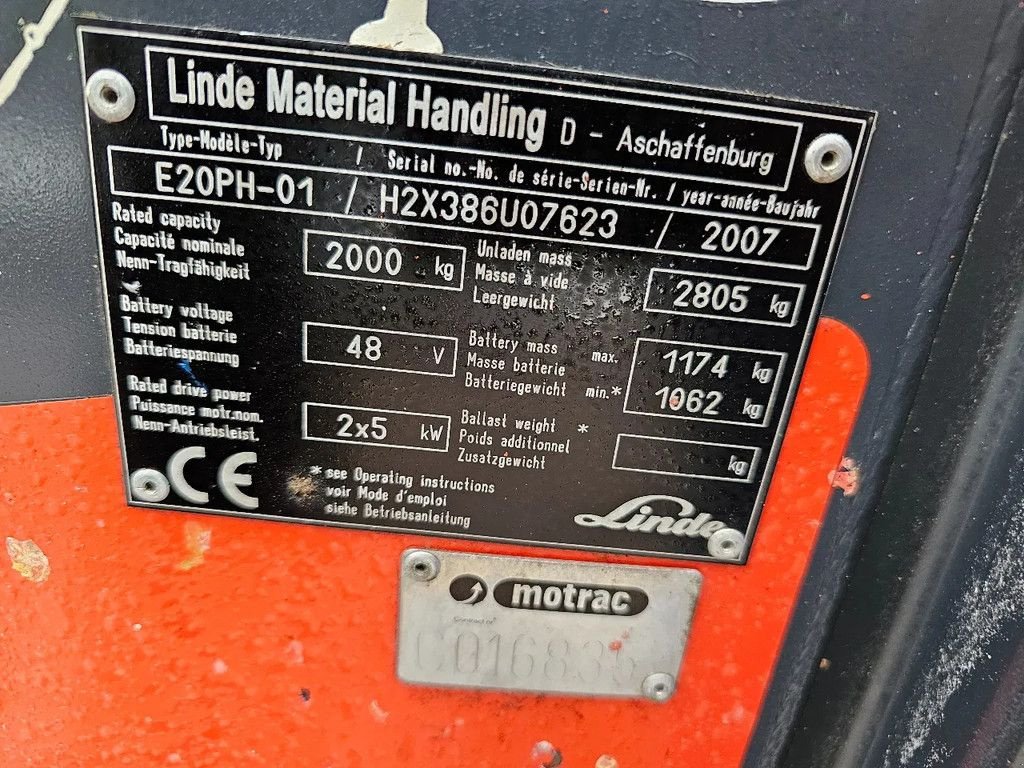 Frontstapler typu Linde E20 heftruck Sideschift Triplo Freelift goede accu, Gebrauchtmaschine v Scherpenzeel (Obrázek 5)