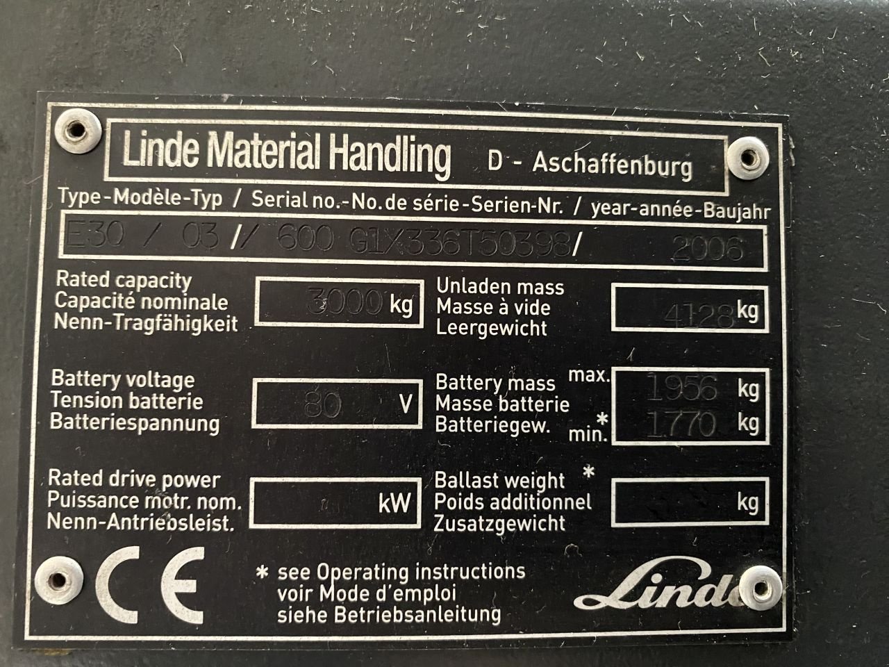 Frontstapler от тип Linde E30/03/600, Gebrauchtmaschine в 's-Heer Arendskerke (Снимка 7)