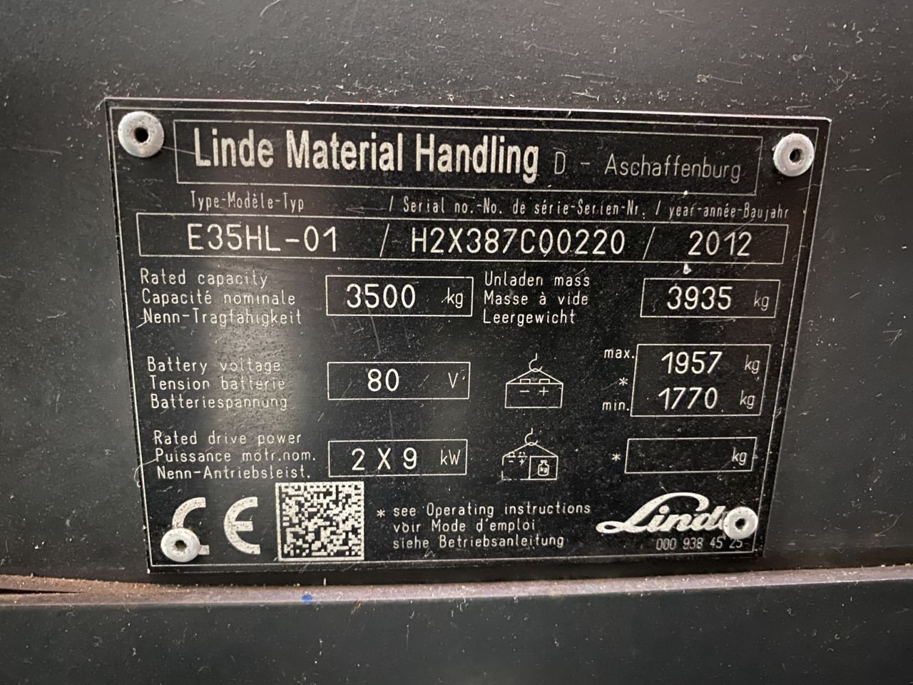 Frontstapler Türe ait Linde E35HL-01, Gebrauchtmaschine içinde 's-Heer Arendskerke (resim 7)